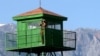 Border post and soldiers on the border of Tajikistan and Afghanistan